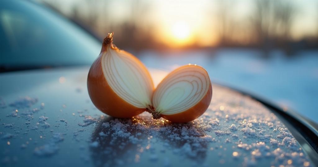 Ce légume surprenant remplace la raclette pour un pare-brise sans givre dès le matin
